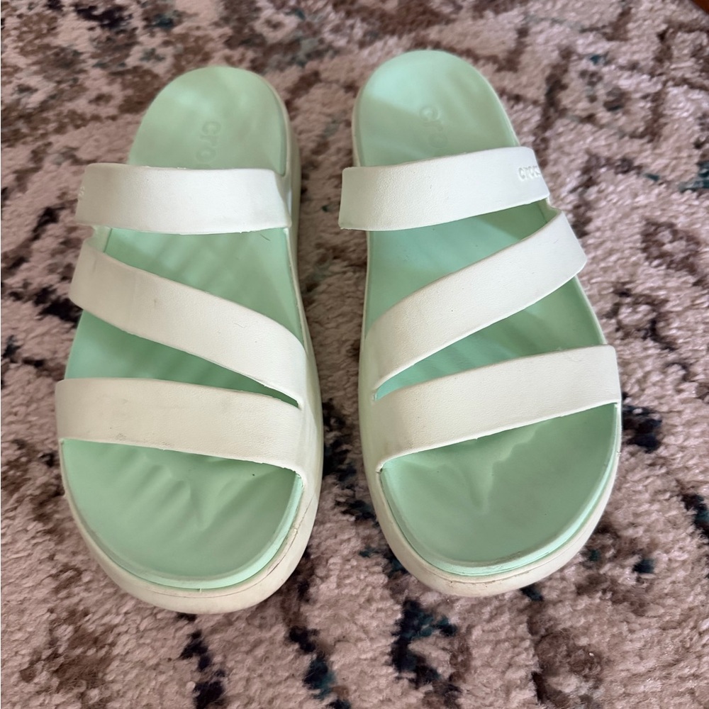 Crocs Getaway Mint Green Slide Sandals